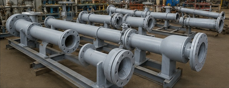 Fabricated piping spools with flanges and supports by Almadina Project